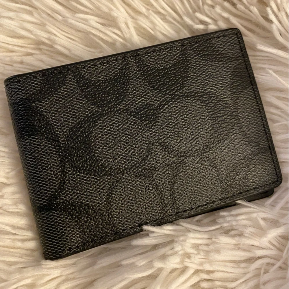 Coach Black Monogram Bifold Wallet